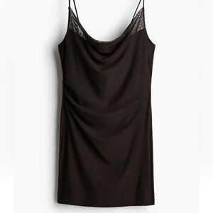 H&M Dark Brown Cowl Neck Dress